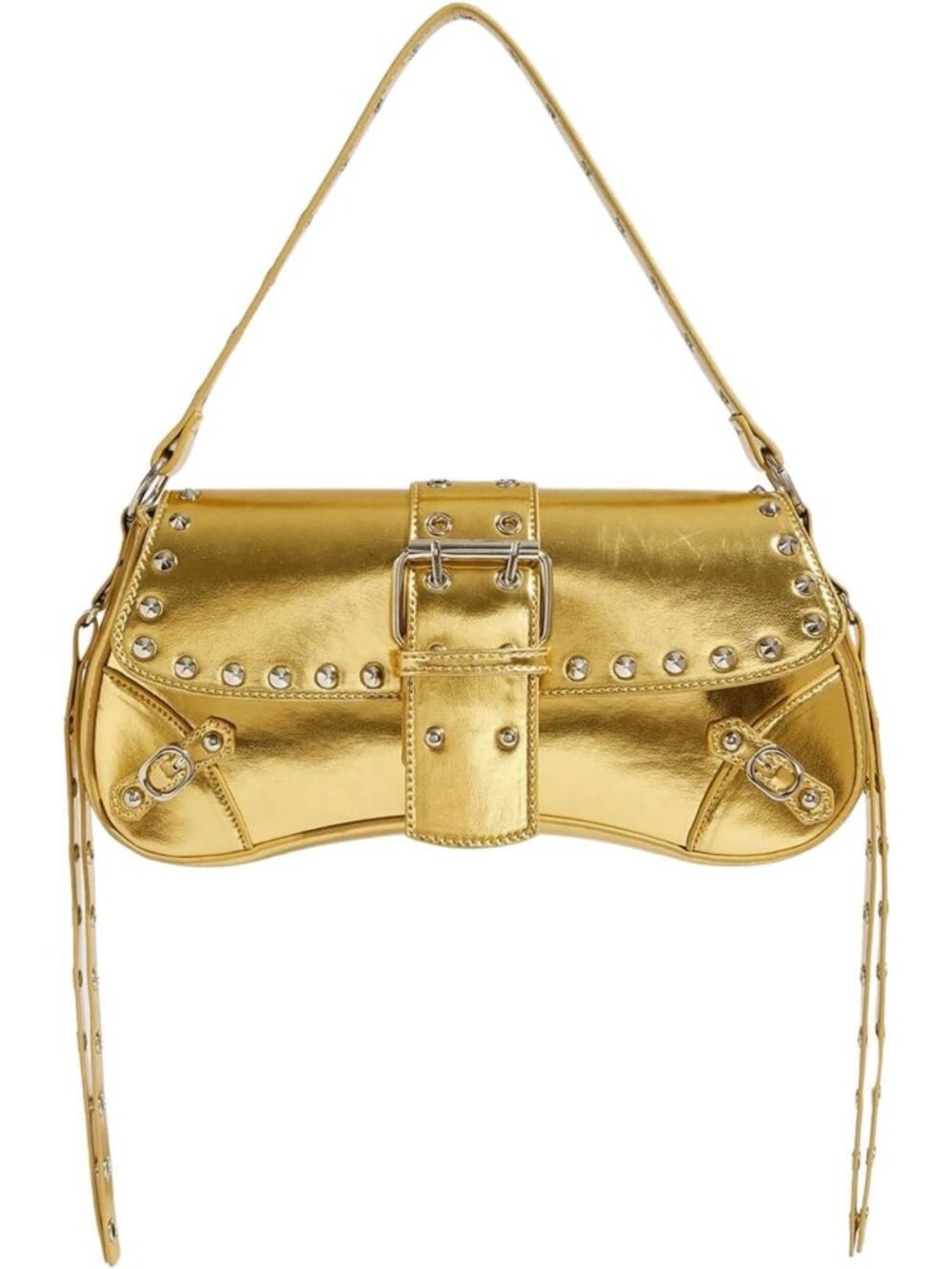 Y2K Mini Goth Punk Shoulder Bag - Leather Studded Purse for Trendy Fashionistas